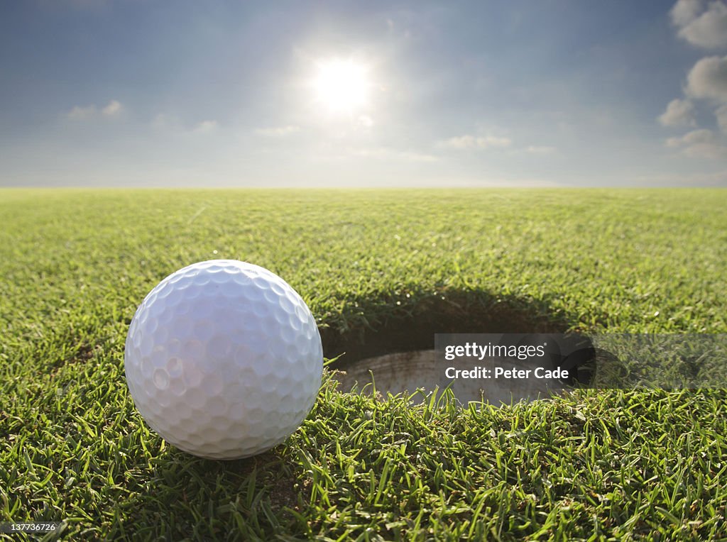 Golf ball by hole