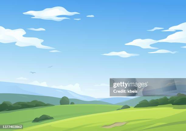 green meadows - outdoor background stock illustrations