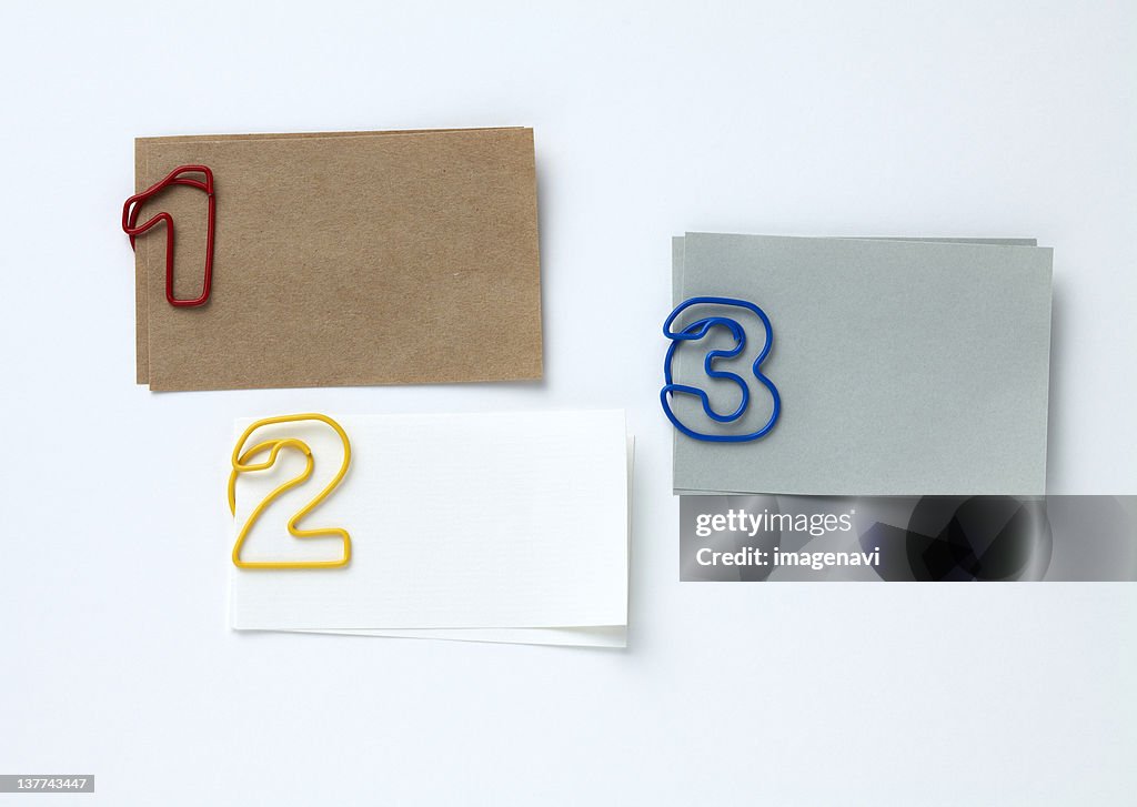 Number shaped clips and memo pads