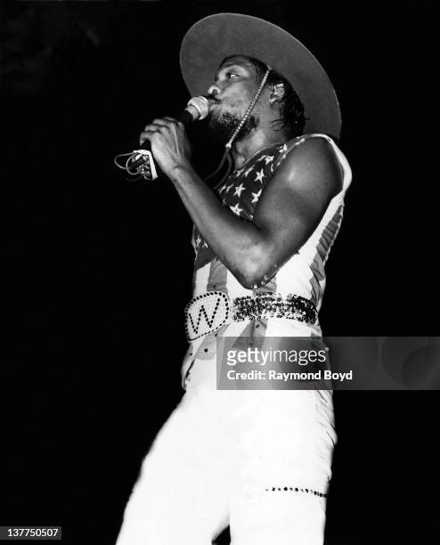 Singer Charlie Wilson of The Gap Band performs at the U.I.C. Pavilion in Chicago, Illinois in January 1983.