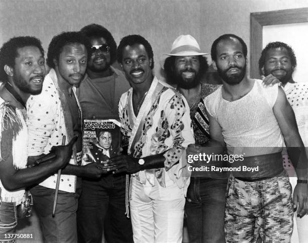 Singers and musicians Paul Harrell, Felton Pilate, , Michael Cooper, Louis McCall, Cedric Martin and Karl Fuller of ConFunkShun poses for photos...