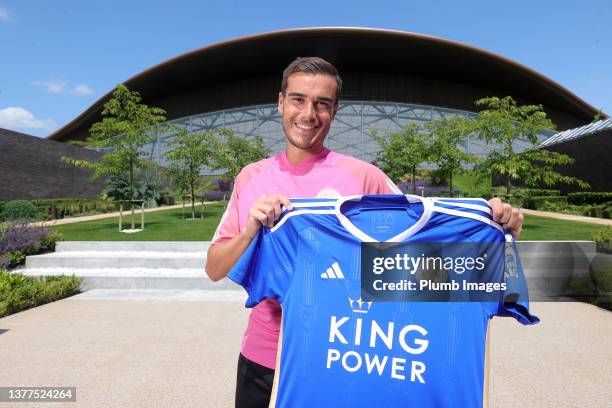 Leicester City unveil new signing Harry Winks at Leicester City training Complex, Seagrave on July 01, 2023 in Leicester, United Kingdom.