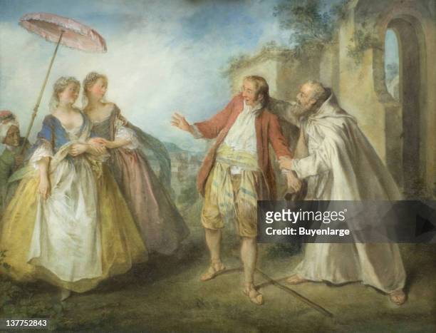 Nicolas Lancret's The fable, told by La Fontaine, was drawn from the writings of Boccaccio. Philippe, having dedicated himself and his son to God,...