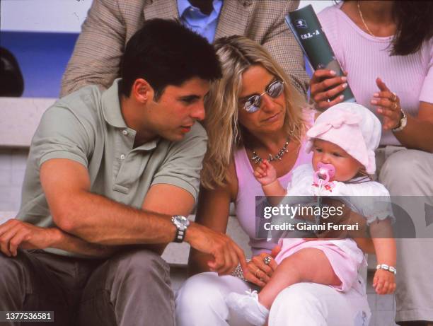 Spain, 1992. Spanish bullfighter Fran Rivera with his wife Maria Eugenia de Irujo and their daughter Cayetana, Madrid, Spain, 1998.