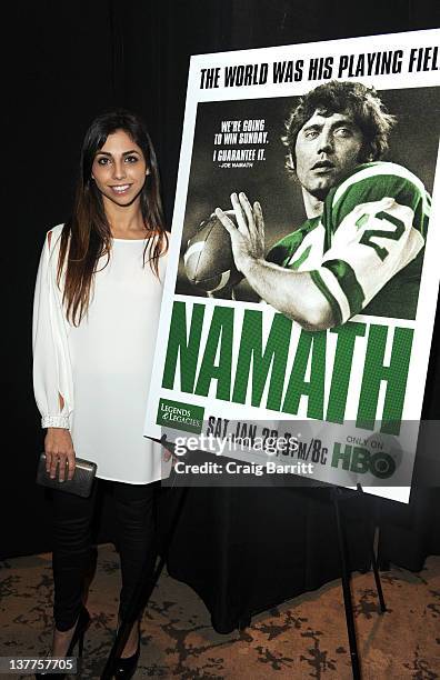 Jessica Namath attends the premiere of "Namath" at the HBO Theater on January 25, 2012 in New York City.