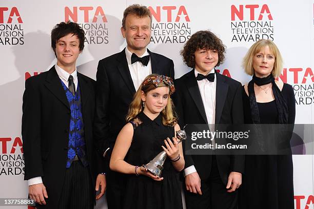 Winners of Situation Comedy Tyger Drew-Honey, Hugh Dennis, Ramona Marquez, Daniel Roche and Claire Skinner pose in the press room at the National...