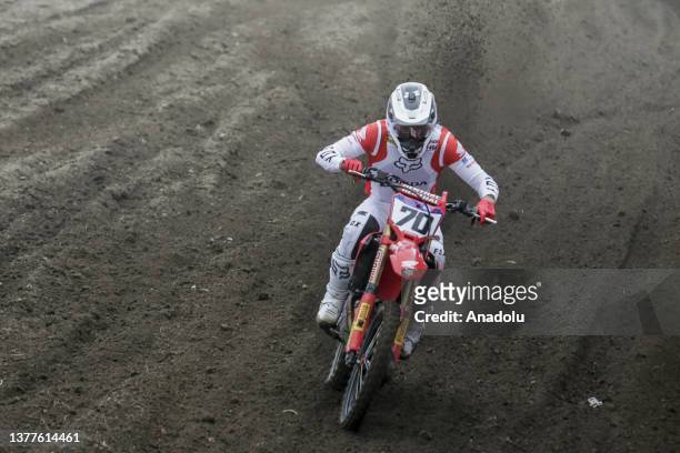 Spanish rider RUben Fernandez of Team HRC in action during practice session of FIM Motocross World Championship 2023 at MXGP Selaparang Circuit in...
