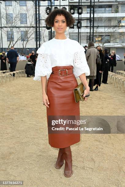 Gugu Mbatha-Raw attends the Chloe Womenswear Fall/Winter 2022/2023 show as part of Paris Fashion Week on March 03, 2022 in Paris, France.