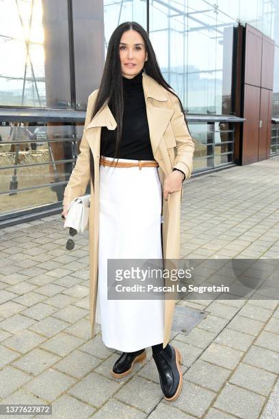 Demi Moore attends the Chloe Womenswear Fall/Winter 2022/2023 show as part of Paris Fashion Week on March 03, 2022 in Paris, France.