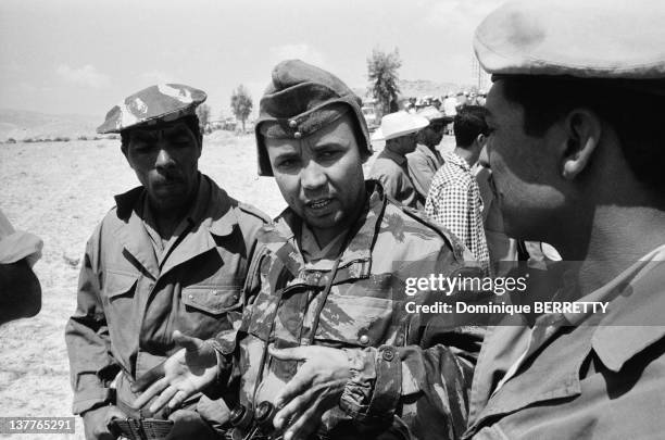 National Liberation Front- ALN -National Liberation Army- troops of Wilayah 4 marching on Algiers on September 1962 in the district of Medea in...