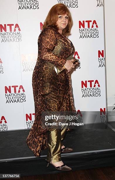 Lesley Nicol poses in the press room at the National Television Awards 2012 at The O2 Arena on January 25th, 2012 in London, United Kingdom.