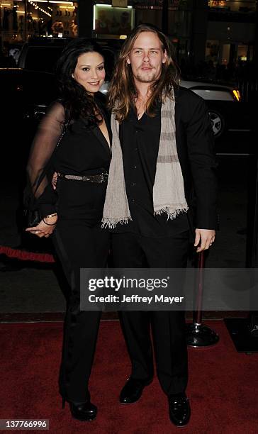 Navi Rawat and Brawley Nolte attend the Los Angeles Premiere of HBO's 'LUCK' at Grauman's Chinese Theatre on January 25, 2012 in Hollywood,...