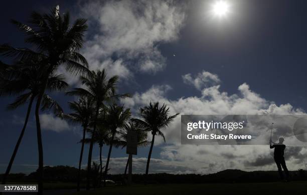 Matthias Schwab of Austria prepares to play his shot on the sixth tee during the first round of the Puerto Rico Open at Grand Reserve Golf Club on...