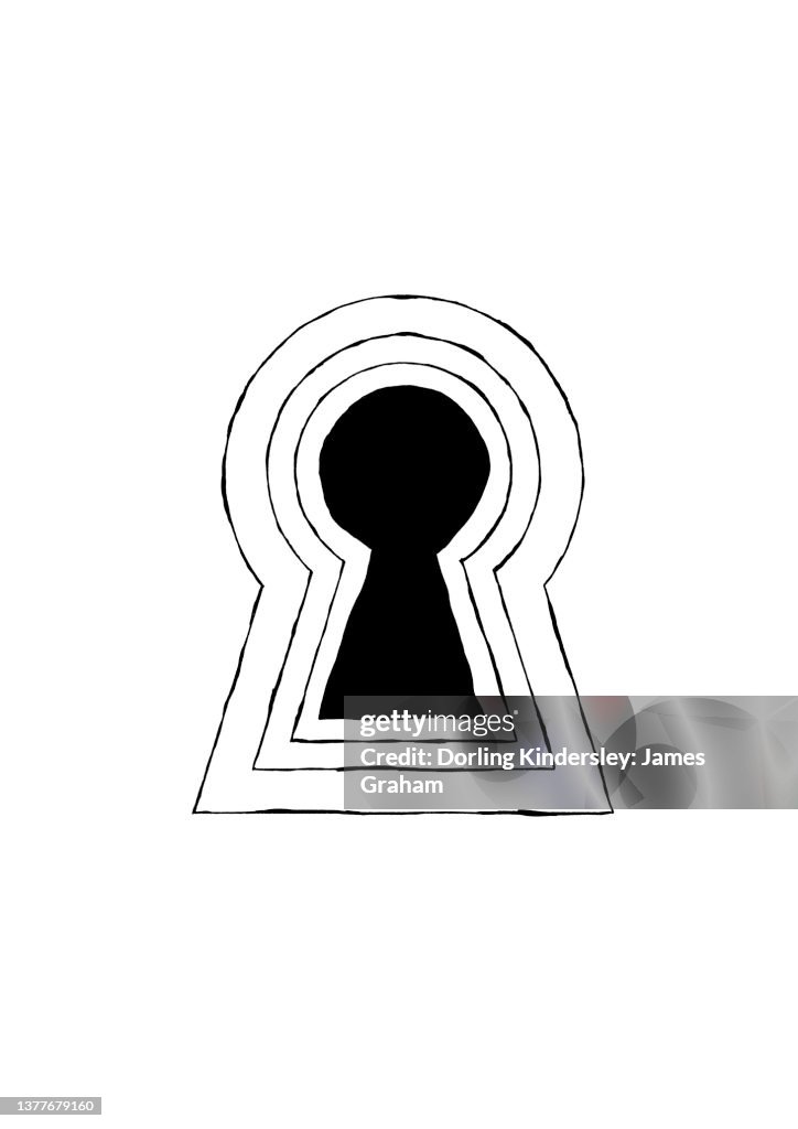 Keyhole with three outlines outside it