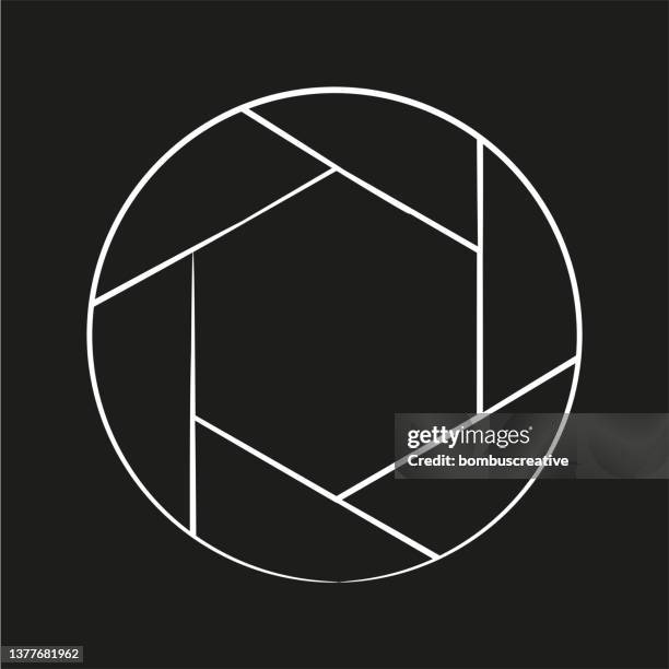 camera lens diaphragm line art - shutter shades stock illustrations