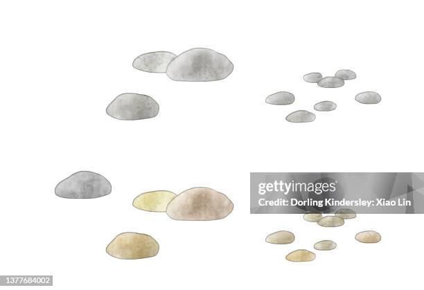 nature background - pebbles white background stock illustrations