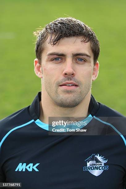 Chris Melling of London Broncos attends the London Broncos photocall at Twickenham Stoop on January 26, 2012 in London, England.