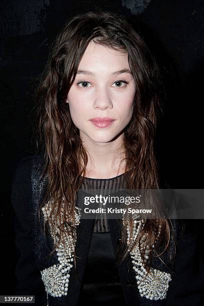 Astrid Berges-Frisbey attends the Maxime Simoens Spring/Summer 2012 Haute-Couture Show as part of Paris Fashion Week on January 25, 2012 in Paris,...