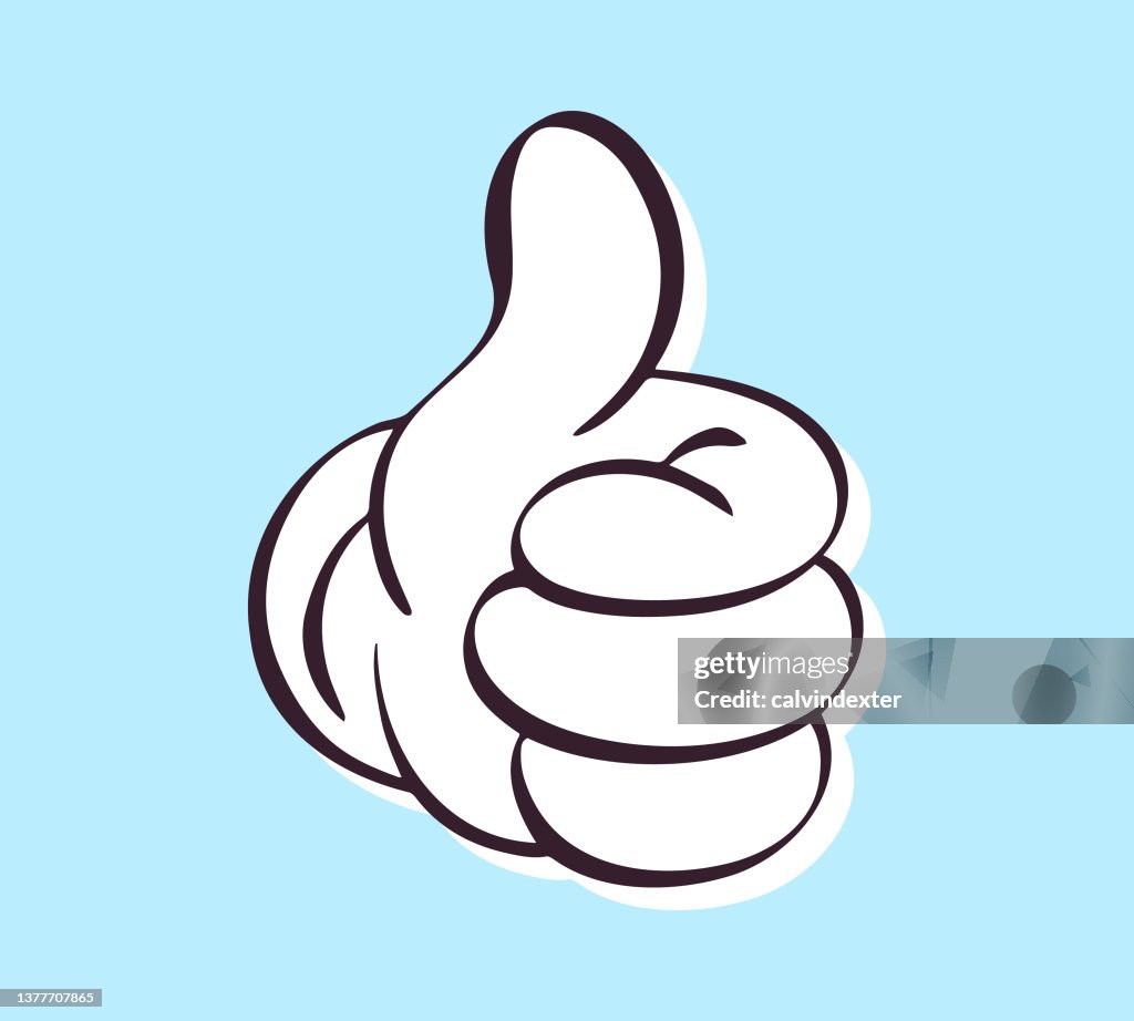 Thumbs up cartoon style drawing