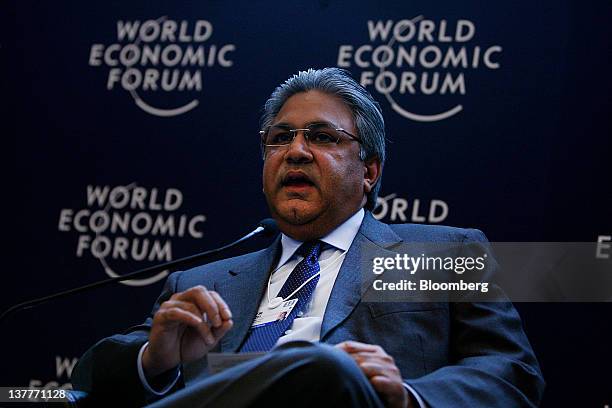 Arif M. Naqvi, founder and chief executive officer of Abraaj Capital Ltd. Of the United Arab Emirates , speaks during a session on day two of the...