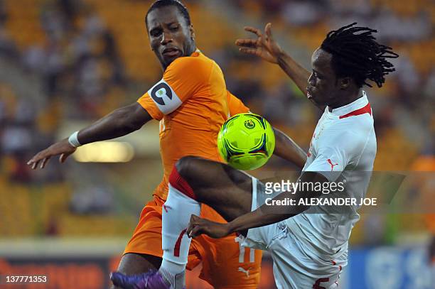 Ivory Coast national football forward Didier Drogba plays during the Group B match of the Africa Cup of Nations football between Ivory Coast and...