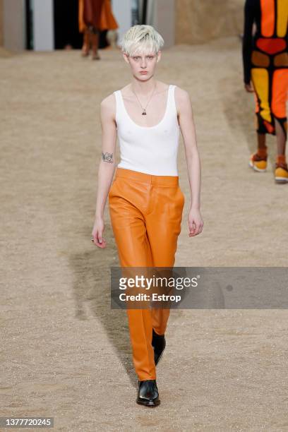 Model walks the runway during the Chloe Womenswear Fall/Winter 2022-2023 show as part of Paris Fashion Week on March 3, 2022 in Paris, France.