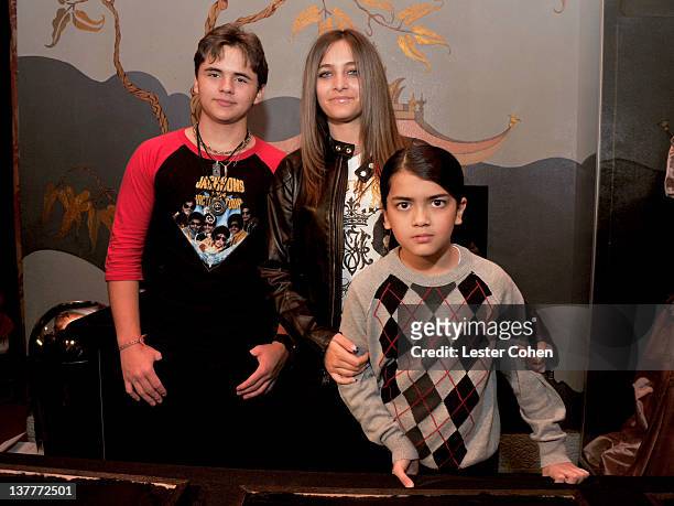 Prince Michael Jackson, Paris Jackson, and Blanket Jackson attend the immortalization of Michael Jackson at Grauman's Chinese Theatre Hand &...