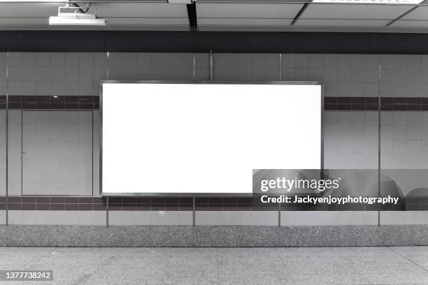 blank billboard on subway - tunnelbana bildbanksfoton och bilder