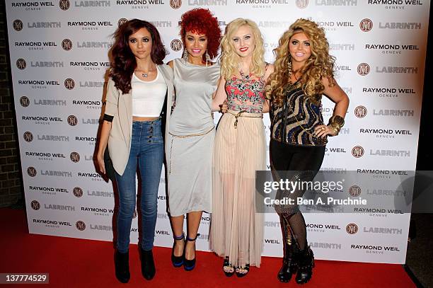 Perrie Edwards, Jesy Nelson, Leigh-Anne Pinnock and Jade Thirlwall of Little Mix attends special dinner ahead of next month's awards at The Chocolate...