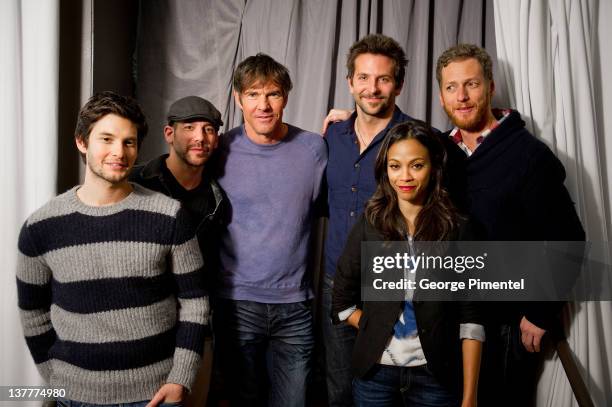 Ben Barnes, Lee Sternthal, Dennis Quaid, Bradley Cooper, Zoe Saldana, and Brian Klugman attend the "The Words" Portraits during the 2012 Sundance...