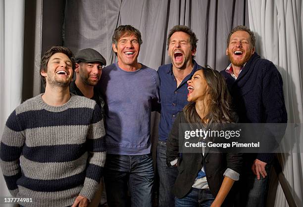 Ben Barnes, Lee Sternthal, Dennis Quaid, Bradley Cooper, Zoe Saldana, and Brian Klugman attend the "The Words" Portraits during the 2012 Sundance...