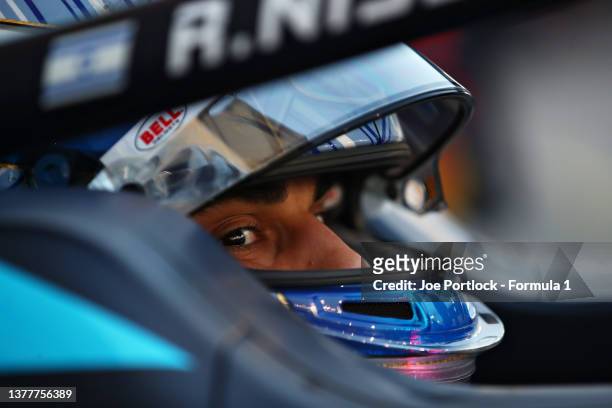 Roy Nissany of Israel and DAMS prepares to drive during day two of Formula 2 testing at Bahrain International Circuit on March 03, 2022 in Bahrain,...