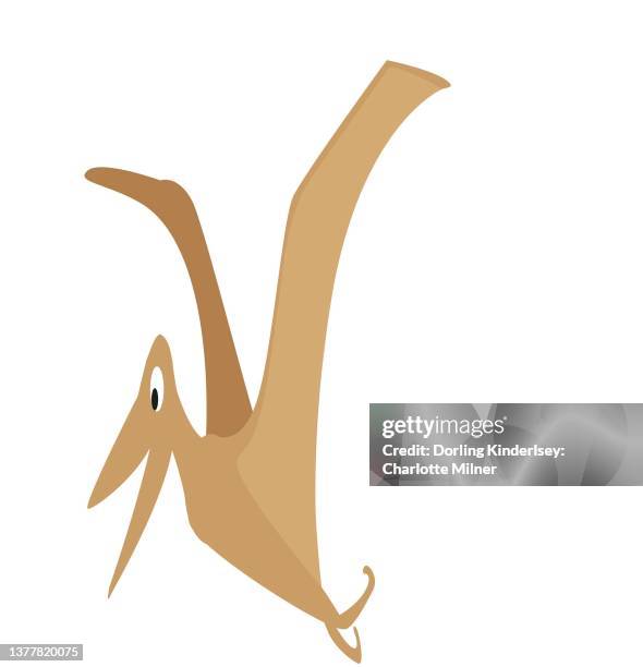 Vector Artwork Of A Flying Pterodactyl Dinosaur High-Res Vector Graphic