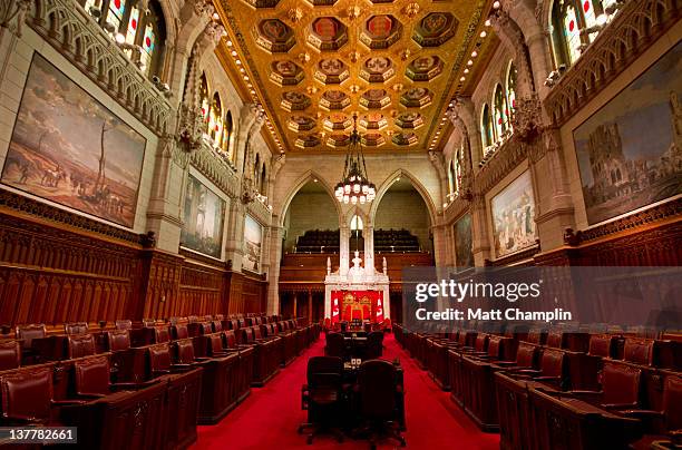 canadian senate chambers - sénat des états unis photos et images de collection