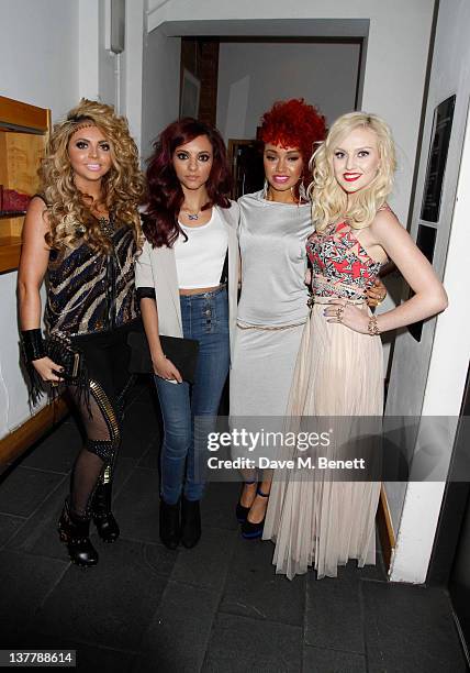 Jesy Nelson, Jade Thirlwall, Leigh-Anne Pinnock and Perrie Edwards of Little Mix attend the Raymond Weil Pre-Brit Awards Dinner hosted by Labrinth at...