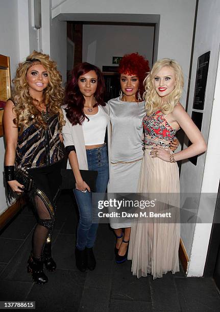 Jesy Nelson, Jade Thirlwall, Leigh-Anne Pinnock and Perrie Edwards of Little Mix attend the Raymond Weil Pre-Brit Awards Dinner hosted by Labrinth at...