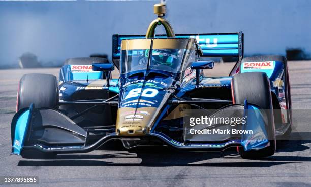 Conor Daly of United States and driver of the BitNite Ed Carpenter Racing Chevrolet drives during qualifying for the NTT IndyCar Series Firestone...
