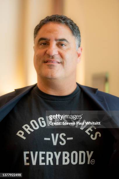 Political commentator, media host, attorney, journalist and creator of The Young Turks, Cenk Uygur is photographed on July 31, 2019 in Detroit,...