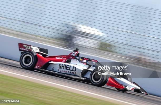 Christian Lundgaard of Denmark and driver of the Shield Cleaners Rahal Letterman Lanigan Racing Honda races during the NTT IndyCar Series Firestone...