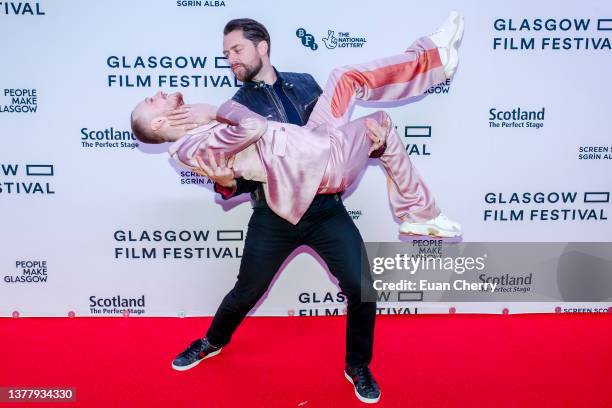 Richard Rankin and John Bell attends "Outlander" Preview Screening at Glasgow Film Theatre on March 03, 2022 in Glasgow, Scotland.