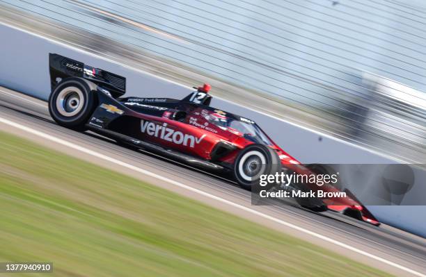 Will Power of Australia and driver of the Verizon Team Penske Chevrolet races during the NTT IndyCar Series Firestone Grand Prix of St. Peterburg on...