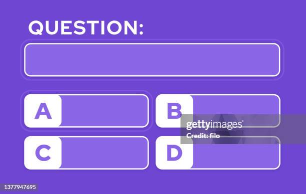 multiple choice question - trivia stock illustrations