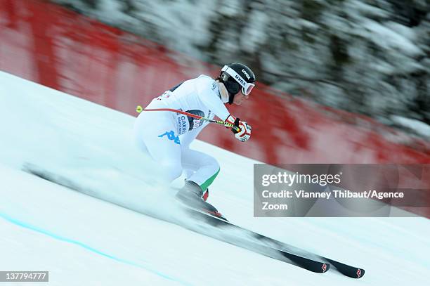 Siegmar Klotz of Italy skis during the Audi FIS Alpine Ski World Cup Men's Downhill Training on January 27, 2012 in Garmisch-Partenkirchen, Germany.