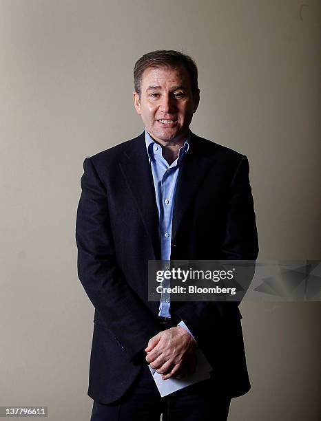 Ivan Glasenberg, chief executive officer of Glencore International Plc, stands for a photograph following a television interview on day three of the...