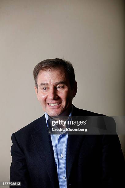 Ivan Glasenberg, chief executive officer of Glencore International Plc, stands for a photograph following a television interview on day three of the...