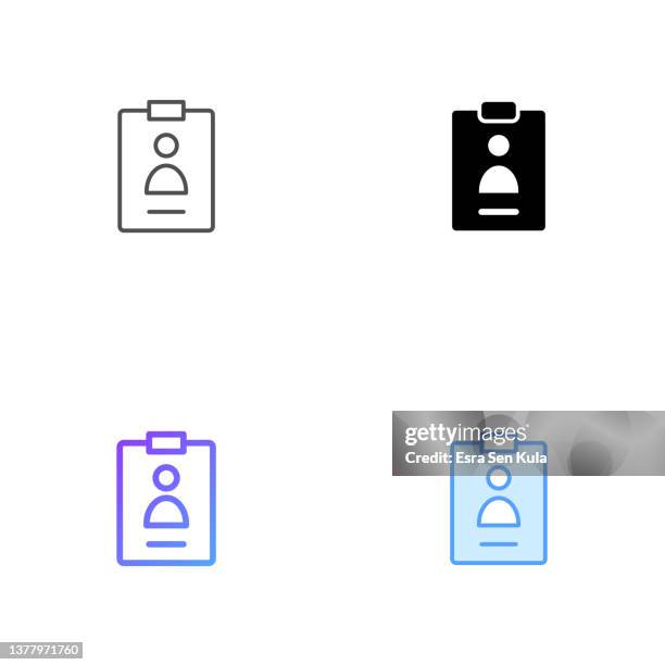 medical record icon design in four style with editable stroke. line, solid, flat line and color gradient line. suitable for web page, mobile app, ui, ux and gui design. - new normal work stock illustrations