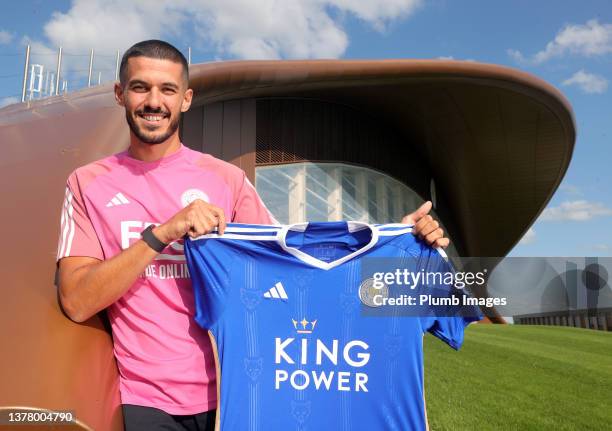 Leicester City unveil new signing Conor Coady at their training complex, Seagrave, on July 01, 2023 in Leicester, United Kingdom.