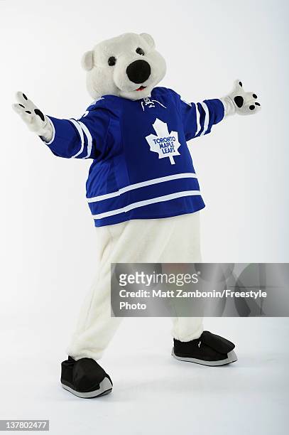 Carlton the Bear, mascot for the Toronto Maple Leafs poses for a portrait during 2012 NHL All-Star Weekend at Ottawa Convention Centre on January 26,...