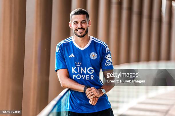 Leicester City unveil new signing Conor Coady at their training complex, Seagrave, on July 01, 2023 in Leicester, United Kingdom.