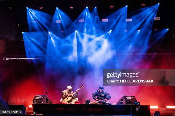 Ustad Noor Bakhsh performs at the Avalon Stage of the Roskilde music festival on July 1, 2023. / Denmark OUT